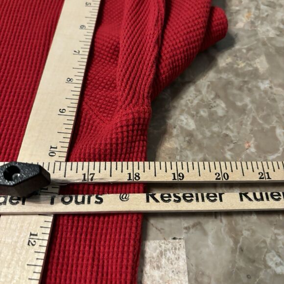 Polo Ralph Lauren Thermal Waffle Knit Shirt Adult L Large Red Preppy Pony Logo - Picture 11 of 13